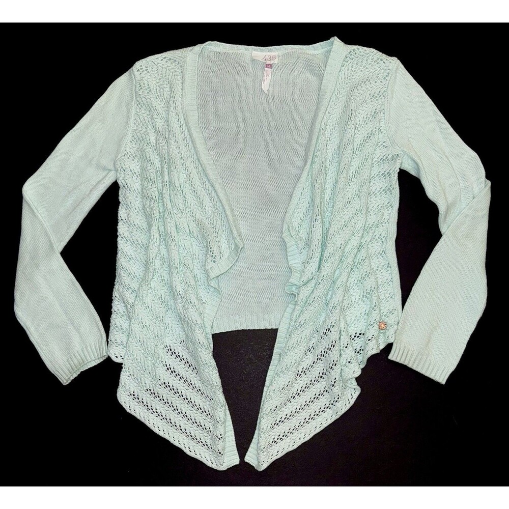 Matilda Jane cardigan sweater 12 14 Hello Lovely Gilded Girl waterfall aqua blue
